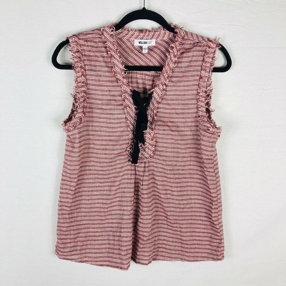 William Rast Size Large Striped Aurora Lace Up Top - Picture 2 of 5